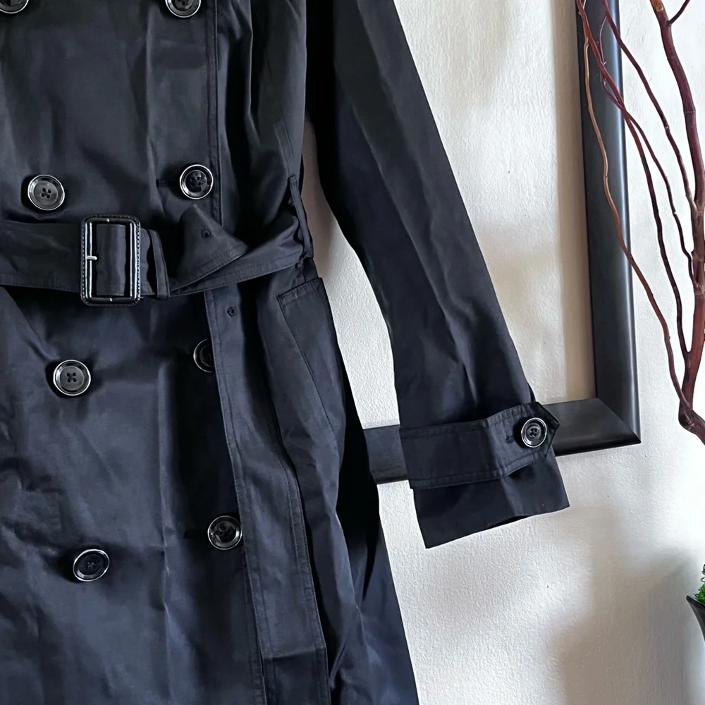 London Fog black trench coat - Picture 3 of 10